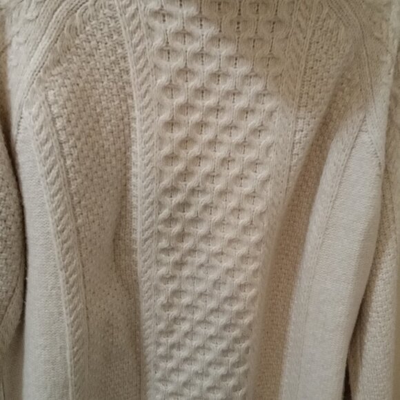 Vince Cable Knit Mockneck Merino Wool Cashmere Blend Sweater, Size L cream - Picture 7 of 7